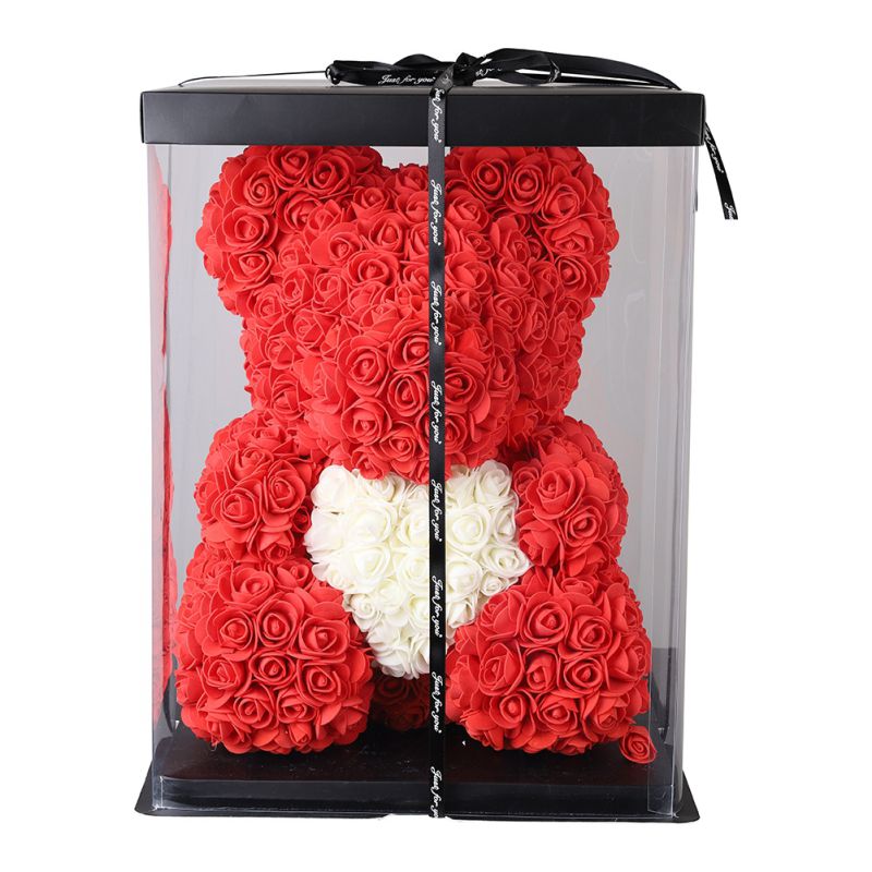 LED Love Rose Teddy-Bear 25/40cm Foam Flower Valentines Birthday Girlfriend Gift 